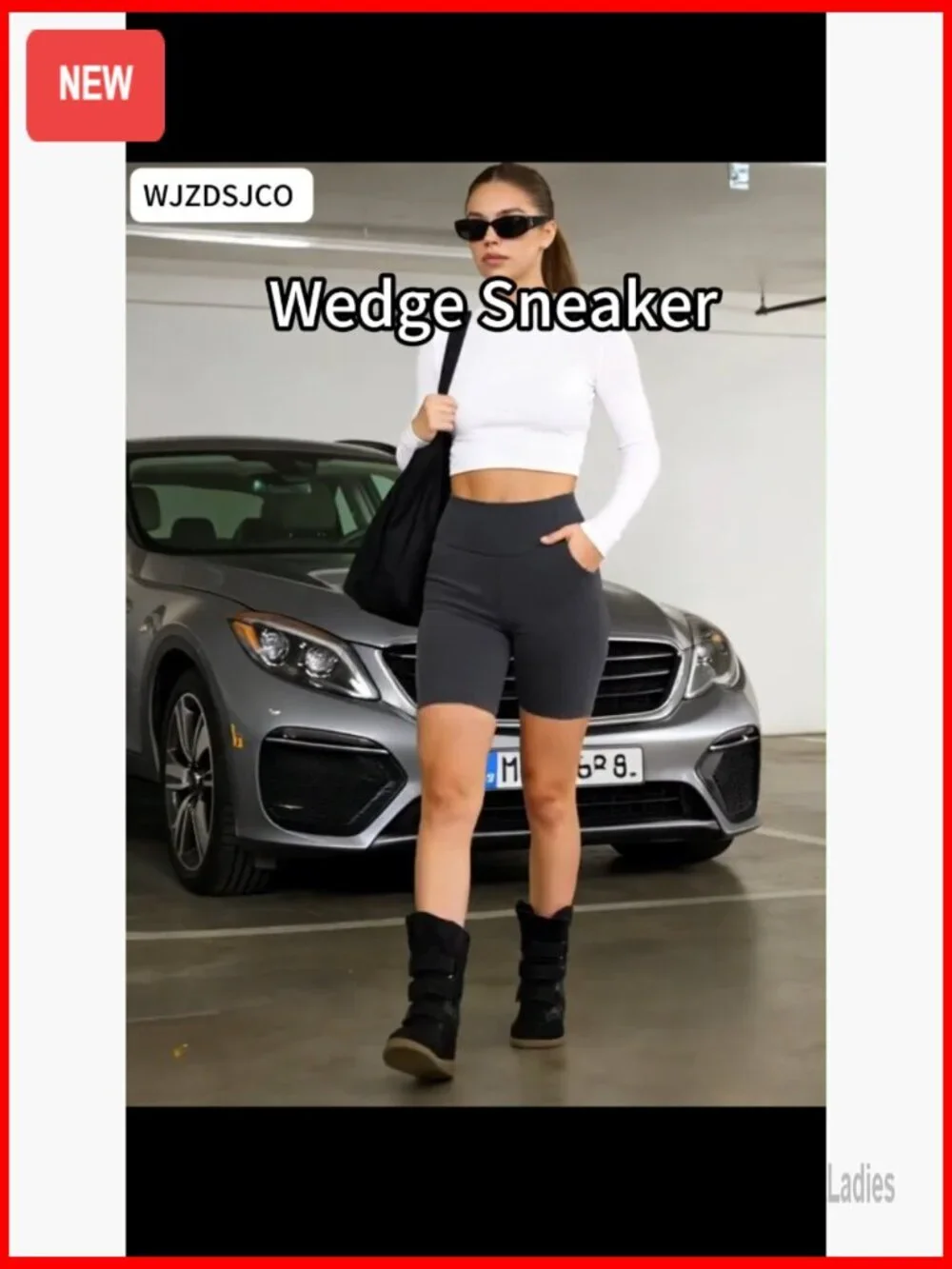 Wedge Sneakers with Hook Loop Closure Suede Heels Casual Dressy - Picture 7 of 7